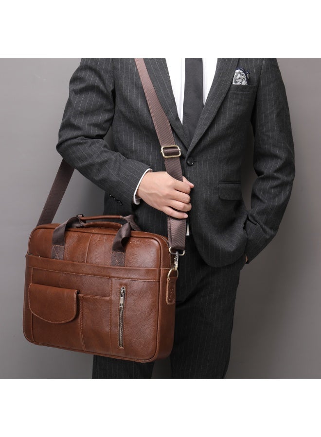 Yoze Laptop bag for men, laptop bag leather, business briefcase, large capacity for 14 inch computer - Image 3